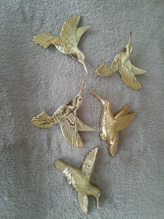 Vintage Homco Home Interiors Gold Brass Birds Wall Hanging