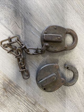 Vintage Miller Lock Co Company Philadelphia U.  S.  A.  Padlock Pair Nyc Rr No Key