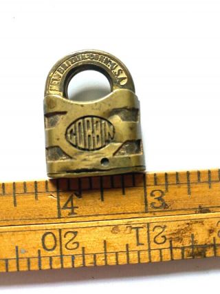 Antique Brass/bronze Corbin Miniature Padlock,  No Key