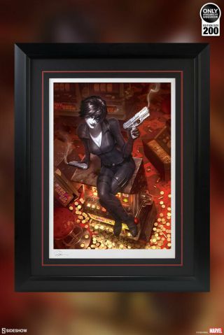 Domino Luck Be A Lady Art Print Framed Sideshow Collectibles (marvel Sample)