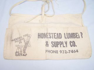 Vintage Homestead Lumber & Supply Co.  Carpenter Nail Cloth Apron