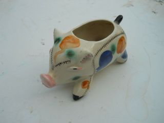 Vintage Made In Occupied Japan Hand Painted Small Pig Planter