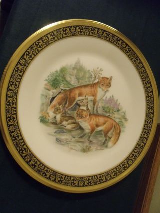 Lenox Boehm Annual Limited Issue Red Foxes Woodland Wildlife Plate 1974