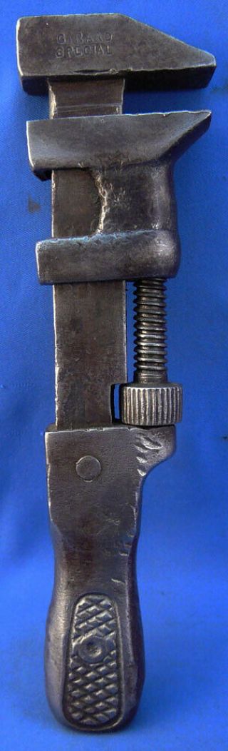 Antique,  Vintage Girard Special Adjustable Pipe Monkey Wrench Tool,  6.  25 "