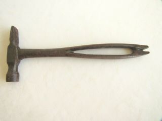 Unmarked Cast Steel Tack Hammer And Nail Puller,  6 7/8 " Tall,  Head 2 3/4 " Wide.