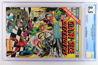 Giant - Size Defenders 3 - Marvel 1975 Cgc 8.  5 1st Appearance Of Korvac.  Daredevi