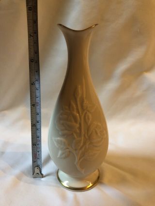 Lenox Bud Vase Rose Blossom Ivory Porcelain With Gold Trim 3