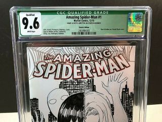 SPIDER - MAN 1 JIM CHEUNG SIGNED,  SKETCH CGC QUALIFIED 9.  6 MARVEL 2015 2