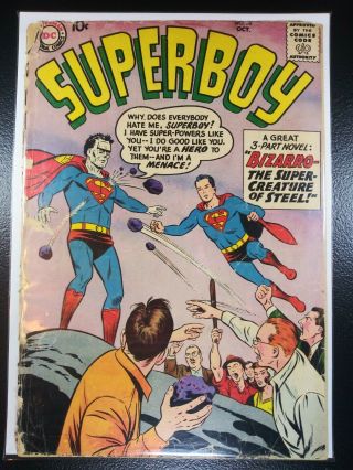 Superboy 68 Gd,  2.  5 Origin & 1st App Of Bizarro 1958 Dc Key Comic