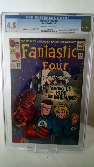 Fantastic Four 45 Cgc 4.  5 Key 1st App The Inhumans Cents 1965
