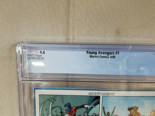2005 Marvel Young Avengers 1 CGC 9.  4 1st Appearance Kate Bishop Rare Hot Key 5