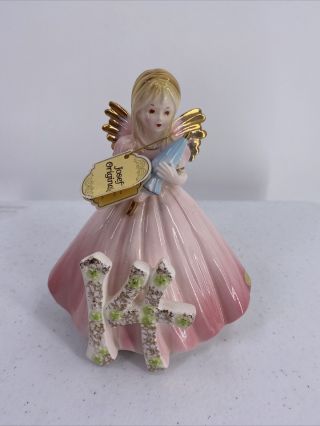 Vtg Josef Originals 14th Birthday Angel Girl Figurine,  With Tag Sticker