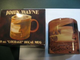 John Wayne 20 Oz.  " Courage " Decal Coffee Mug 2005 Vandor The Duke
