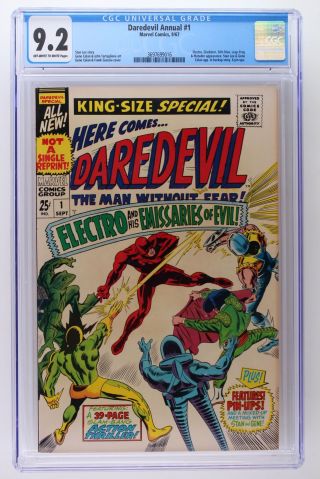 Daredevil Annual 1 - Marvel 1967 Cgc 9.  2 Electro,  Gladiator,  Stilt - Man,  Leap - Fr