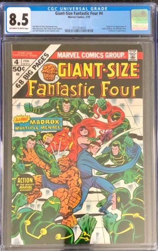 Giant Size Fantastic Four 4 Cgc 8.  5 1st Appearance & Origin Of Multiple Man