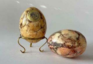 Vintage Italian House Goebel Alabaster Marble Stone Egg Carving Easter Figurine