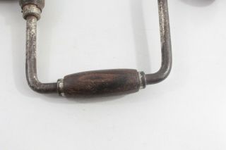 Vintage Stanley Hand Brace Drill Carpenter Woodworking Tool Wood Handle - N4 3
