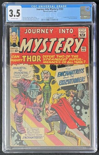 Journey Into Mystery 103 Cgc 3.  5 Ow Pages First Enchantress And Executioner