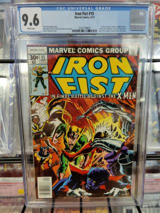 Iron Fist 15 (1975 1st Series) - Cgc Grade 9.  6 - X - Men Appearance,  Final Issue