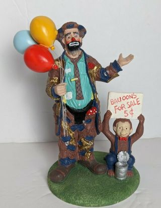 Stanton Arts Emmett Kelly Jr Clown Figurine “balloons For Sale” 1995 W/box