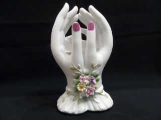 Lefton’s Hand - Painted Hands Holding Heart KW 4198 & Ashtray/Trinket Dish KW 6964 2