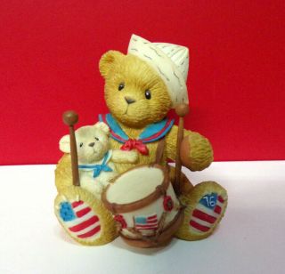 Cherished Teddies " From Sea To Shinning Sea.  " Teddy Drums Gregory Figurine