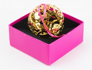 Fao Schwarz Barbie Sphere 12088 Hanging Ornament 24k Gold Finish W/original Box