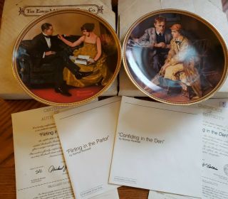 Set Of 2 Norman Rockwell " Rediscovered Women " Plates 8.  5  Knowles.  8 & 11.  Euc