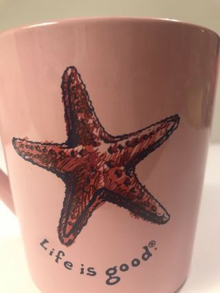 Life Is Good Home Pink With Starfish On Front Mug Inside Has Do What You Like.