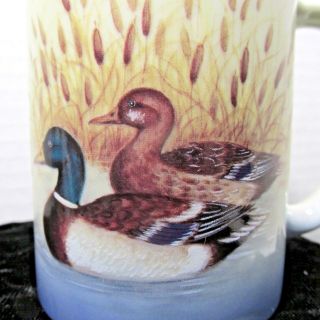 Otagiri Mallard Ducks Mug Coffee Tea Cup Swimming Duck Pair W Cattails Lake