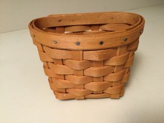 Longaberger 2000 Tiny Hanging Flat Back Basket 4 3/4”