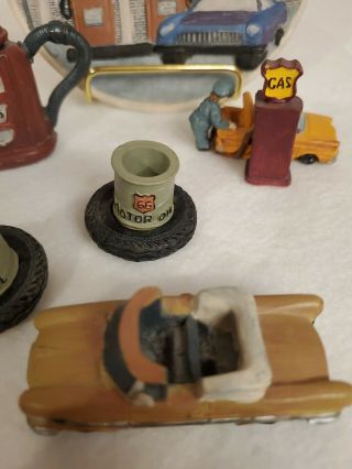 Miniature Gas Station Tea Set by Popular Imports Decorative Resin 1997 9 piece 2