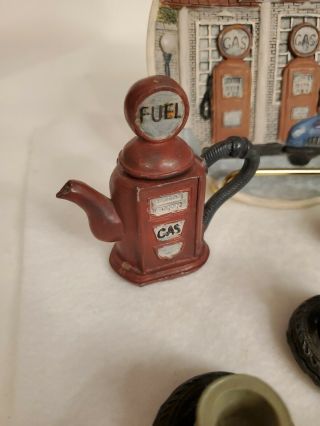 Miniature Gas Station Tea Set by Popular Imports Decorative Resin 1997 9 piece 3