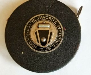1937 Favorite Wyteface Keuffel & Esser Co.  50 Ft.  Metal Tape Measure K&e U.  S.  A.