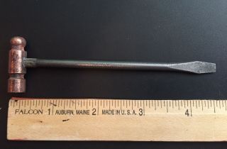 Vintage Miniature/small Flat Head & Ball - Peen Hammer & Screwdriver Copper