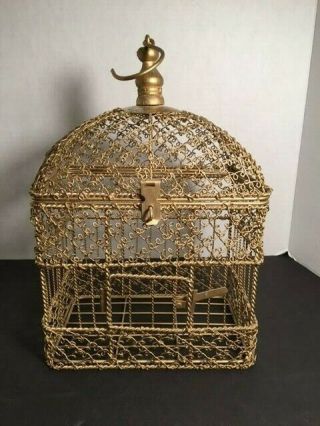 Decorative Gold Color Wire Bird Cage