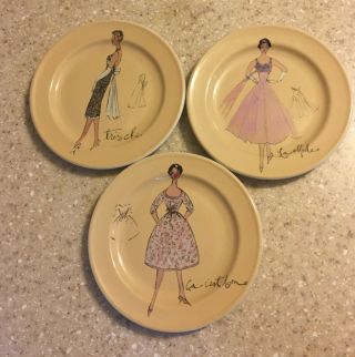 Rosanna Fashion Plates Made In Italy Set Of 3 Dessert 5 3/4 " O.  D.