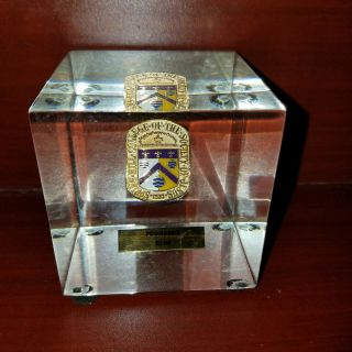 Spring Hill College Of The Society Of Jesus Lucite Founders Club Paperweight