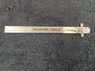 Vintage Snap - On Executive Pocket Ruler Scale 6 " Usa Clip Depth Gauge Tool Ss