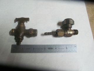 (2) Vintage Brass Shut - Off Valves,  For Oil,  Water,  Steam Etc.