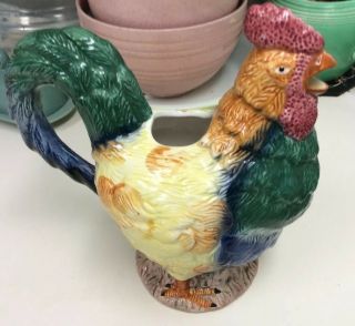 Cracker Barrel Old Country Store Chicken Rooster Planter Multi - Color 1996