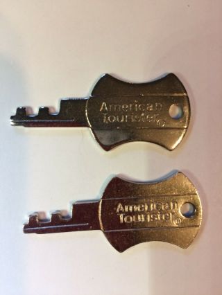 Vintage Set of 2 American Tourister Luggage Silver Color Lock Keys 2