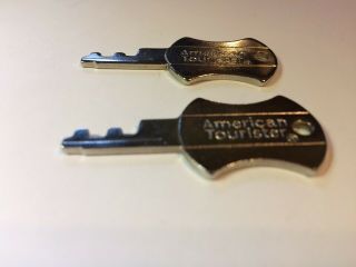 Vintage Set of 2 American Tourister Luggage Silver Color Lock Keys 3