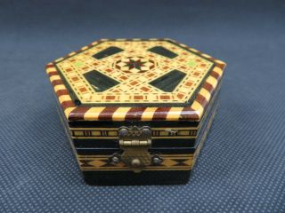 Vintage Art Deco Hand Crafted Inlay Wood Trinket Box Artesania Granadina