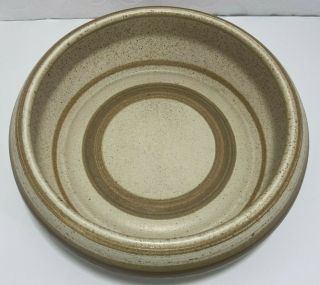 Vintage Large Brown Kibutz Bro.  Ceramic Pottery Striped Bowl from Israel 3