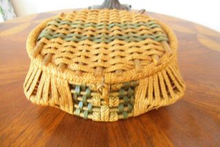 Round Woven Cane/rattan Storage Basket With Lid From Germany