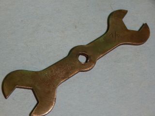 Antique,  Vintage 7 " Stamped Steel Indestro Wrench,  7/8 " X 1 "