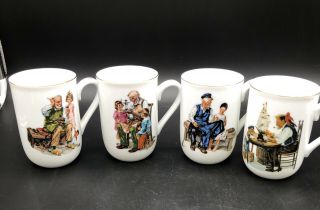 4 Vintage 1982 Norman Rockwell Museum The Toymaker Collectible Cups