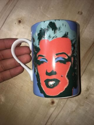 Vintage Andy Warhol Marilyn Monroe Purple Block China Porcelain Artist Mug 1997