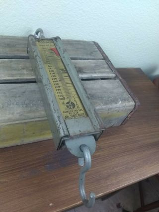 Vintage Hanson 8920 The Viking 200 Lbs By 2 Lb Hanging Scale